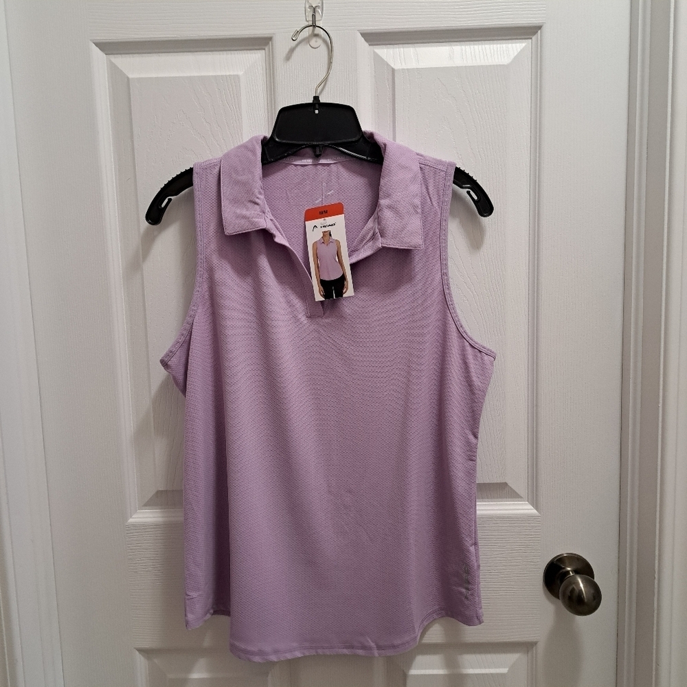 Head Polo Shirt Purple Lilac Women's Medium Activewear Top Sleeveless Golf - Picture 5 of 7